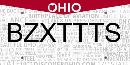BZXTTTS Ohio License Plate