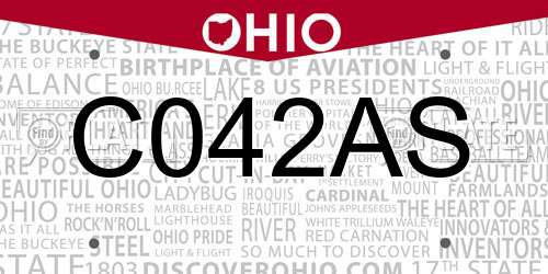 C042AS Ohio License Plate