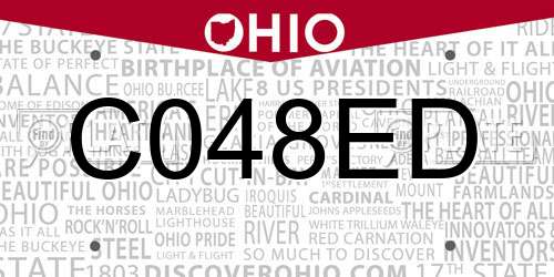 C048ED Ohio License Plate