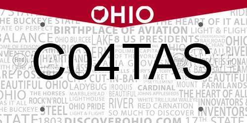 C04TAS Ohio License Plate