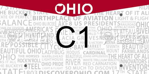 C1 Ohio License Plate
