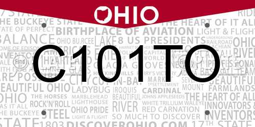 C101TO Ohio License Plate