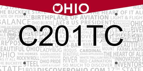 C201TC Ohio License Plate