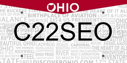 C22SEO Ohio License Plate