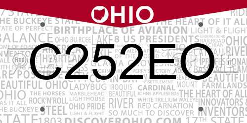 C252EO Ohio License Plate