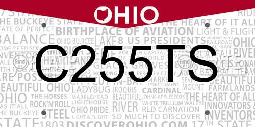 C255TS Ohio License Plate