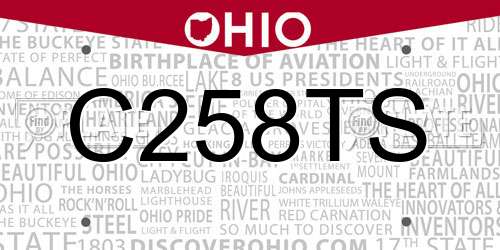 C258TS Ohio License Plate