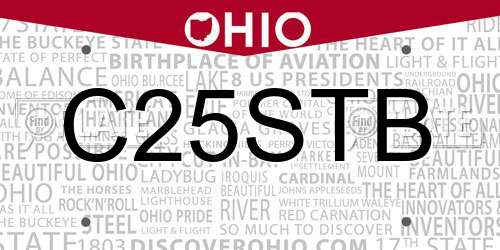 C25STB Ohio License Plate
