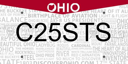 C25STS Ohio License Plate
