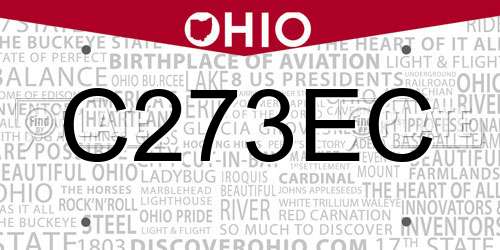 C273EC Ohio License Plate
