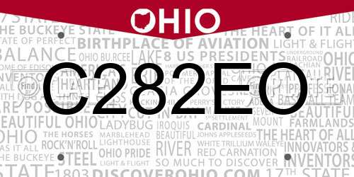 C282EO Ohio License Plate
