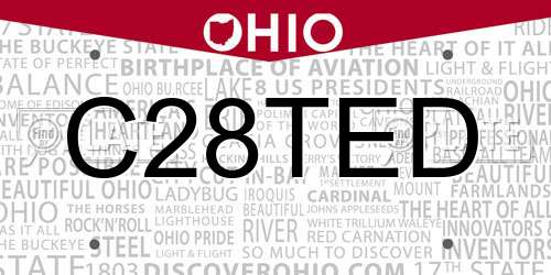 C28TED Ohio License Plate
