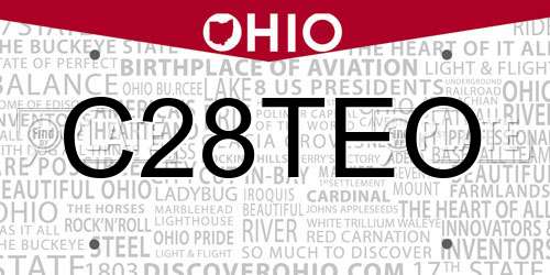 C28TEO Ohio License Plate