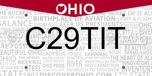 C29TIT Ohio License Plate