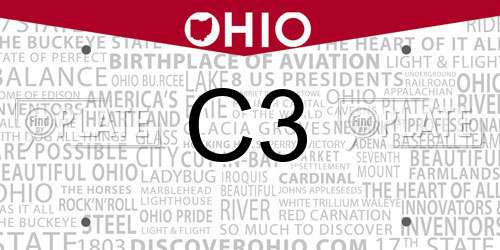C3 Ohio License Plate