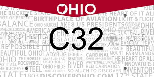 C32 Ohio License Plate