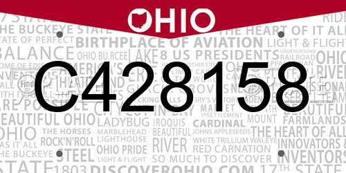 C428158 Ohio License Plate