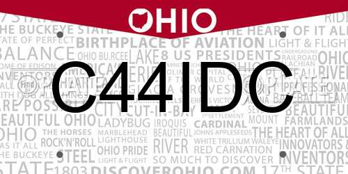 C44IDC Ohio License Plate