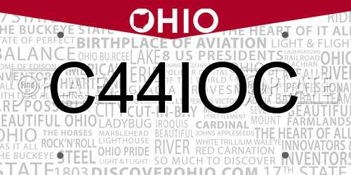 C44IOC Ohio License Plate