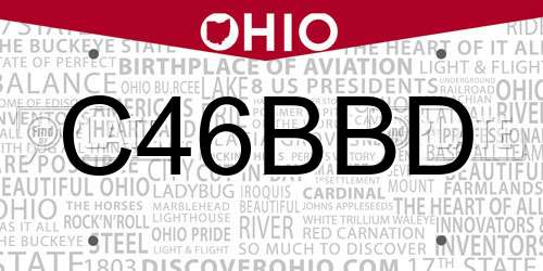 C46BBD Ohio License Plate