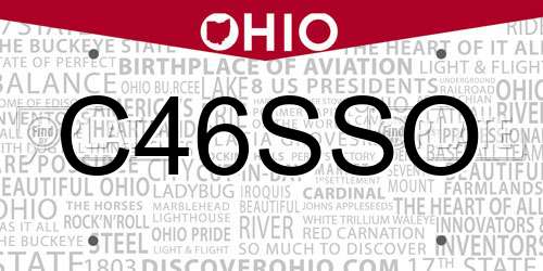 C46SSO Ohio License Plate