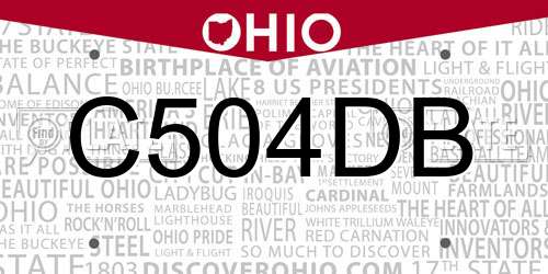 C504DB Ohio License Plate