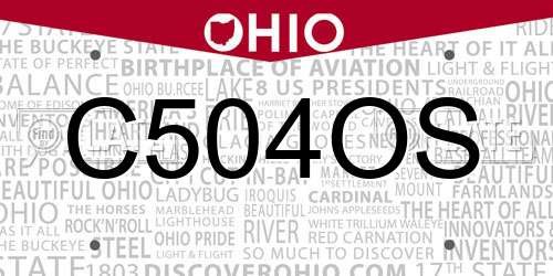 C504OS Ohio License Plate