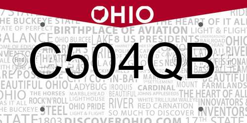 C504QB Ohio License Plate