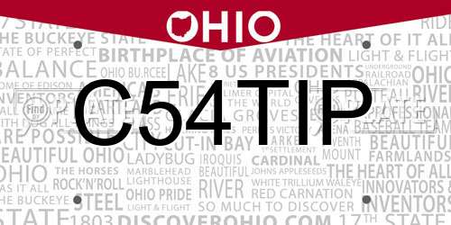 C54TIP Ohio License Plate