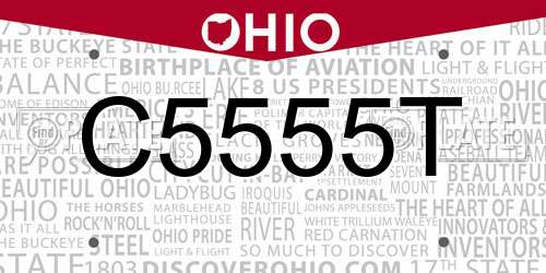 C5555T Ohio License Plate
