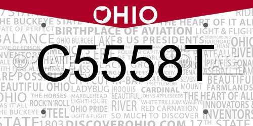 C5558T Ohio License Plate