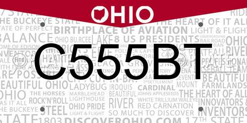 C555BT Ohio License Plate