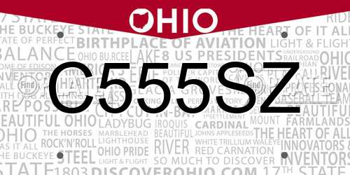 C555SZ Ohio License Plate