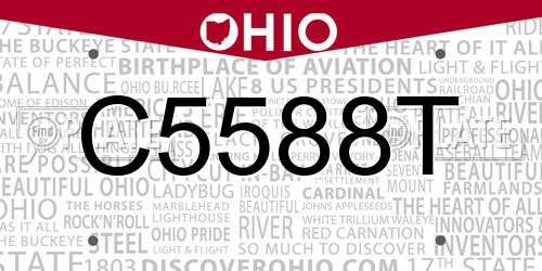C5588T Ohio License Plate