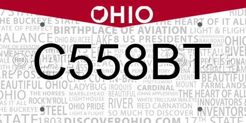 C558BT Ohio License Plate
