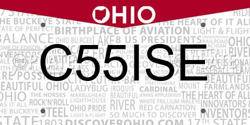 C55ISE Ohio License Plate