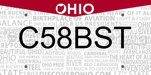 C58BST Ohio License Plate
