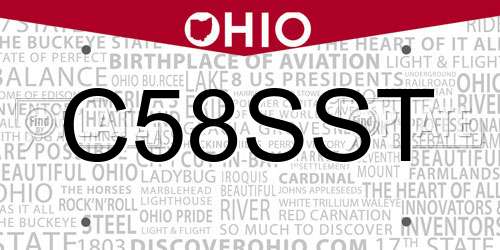 C58SST Ohio License Plate