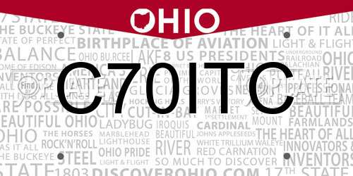C70ITC Ohio License Plate