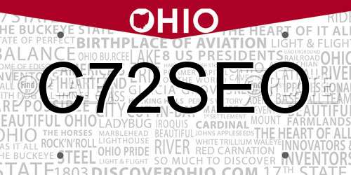 C72SEO Ohio License Plate