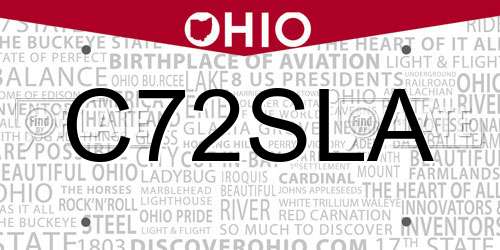 C72SLA Ohio License Plate