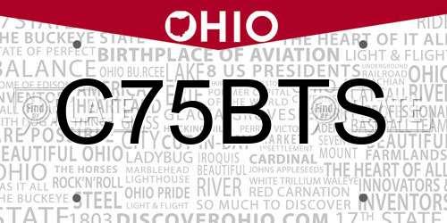 C75BTS Ohio License Plate