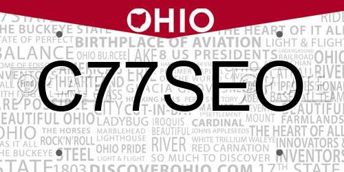 C77SEO Ohio License Plate