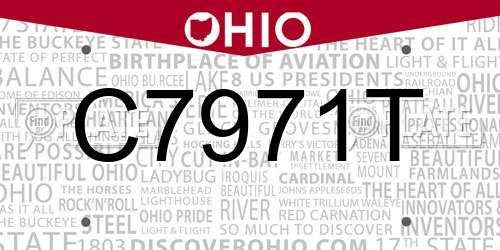 C7971T Ohio License Plate