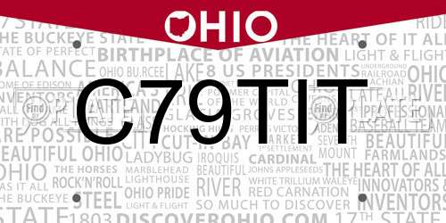 C79TIT Ohio License Plate