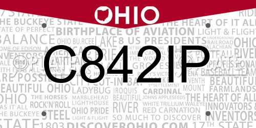 C842IP Ohio License Plate