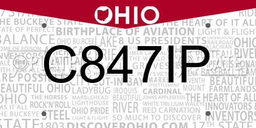 C847IP Ohio License Plate
