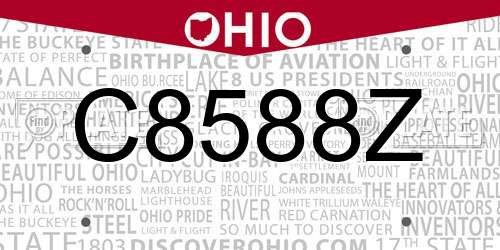 C8588Z Ohio License Plate