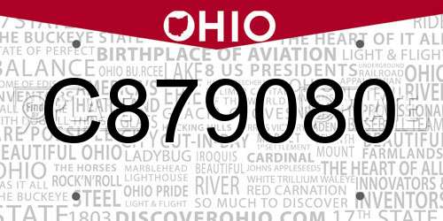 C879080 Ohio License Plate