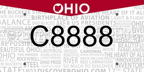 C8888 Ohio License Plate